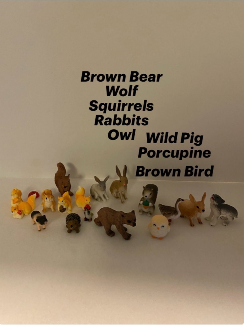 Miniature Small Pets Animal Toy Set - Brown and Tan Figures